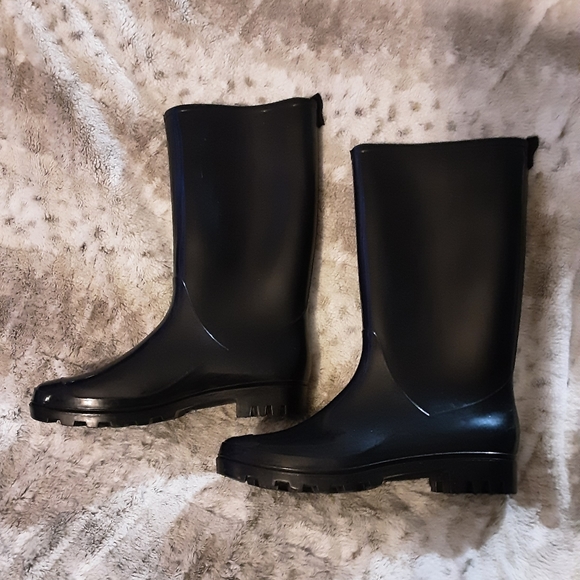 Billito Tall Black Rain Boots Women's Size 10 - Picture 6 of 6